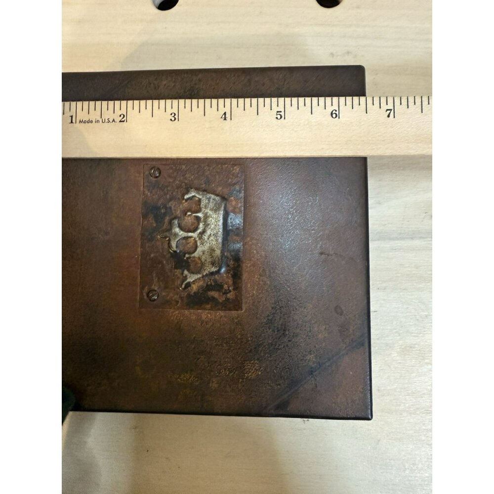 RARE Jan Barboglio Cast Iron Crested Crown 6.5” Square Box Retired Brutalist - Picture 12 of 16